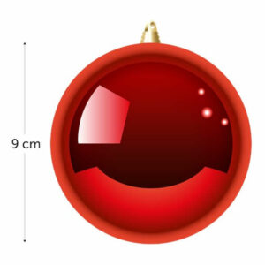 Boules de Noël rouge brillante 9cm-1