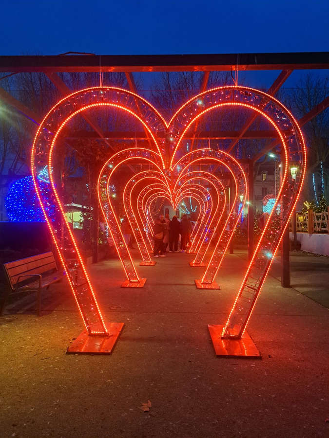 Arche lumineuse 2D en forme de cœur photocall