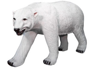 Ours polaire sur pattes bouche ouverte