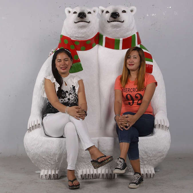 Banc ours polaire en résine photocall