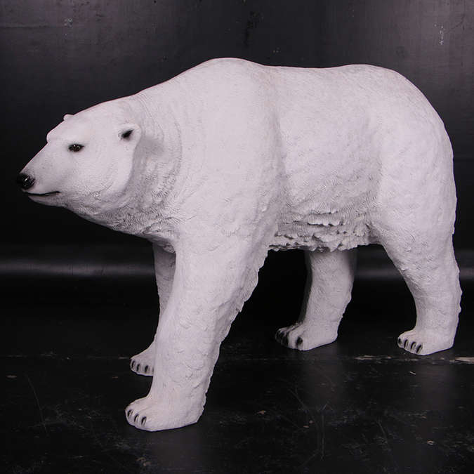 Ours polaire sur pattes en résine