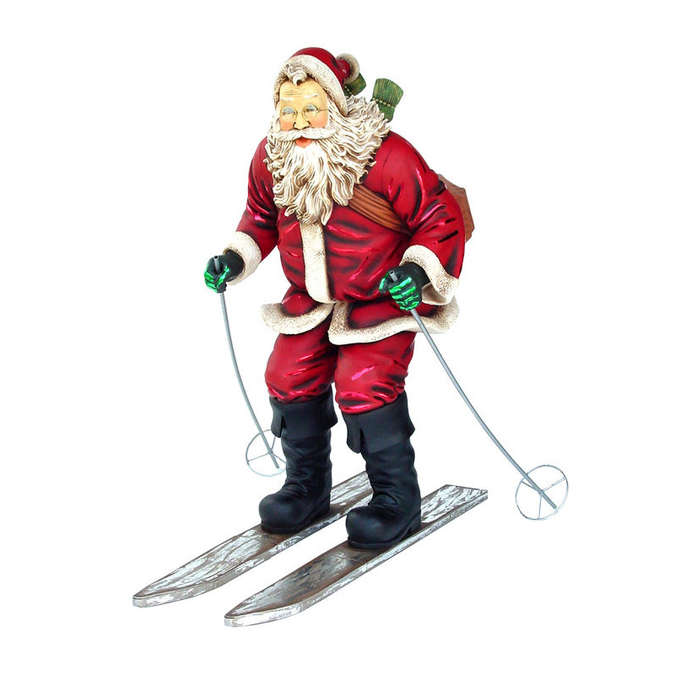 Père Noël sur skis en résine