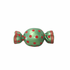 Bonbon décoratif rond en papillote à pois rouges-1
