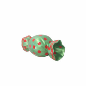 Bonbon décoratif rond en papillote à pois rouges-2