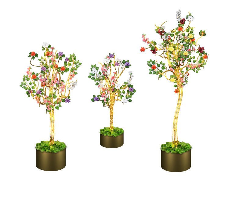 Arbuste de Printemps lumineux 3D