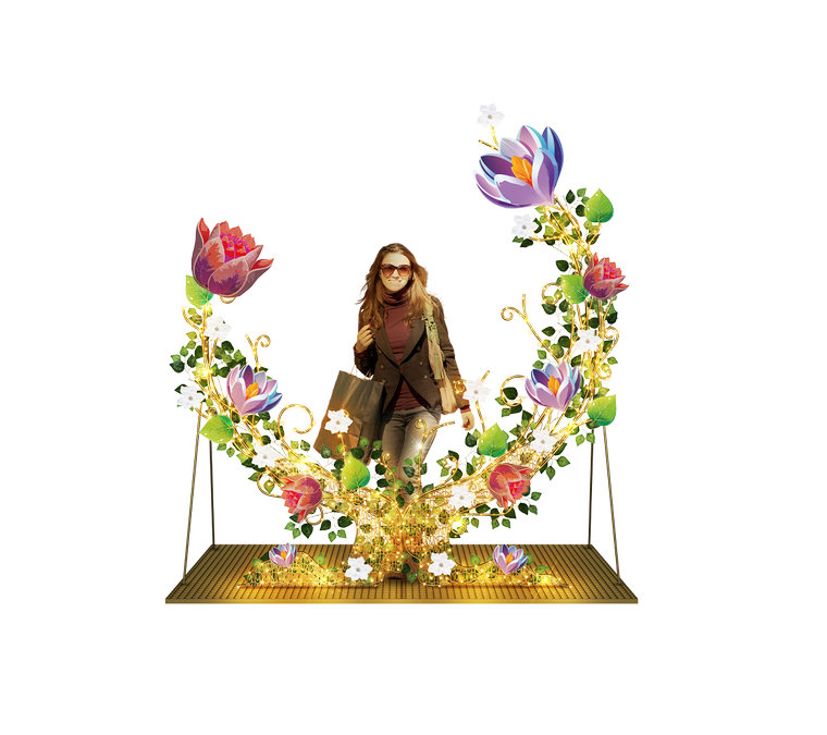 Couronne de printemps, Arche Florale lumineuse 3D