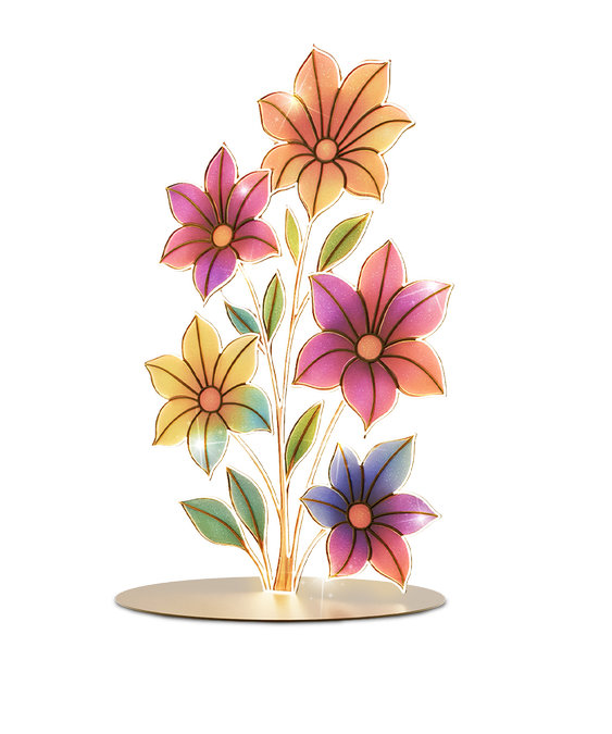 Fleurs Pastel lumineuses 3D XXL