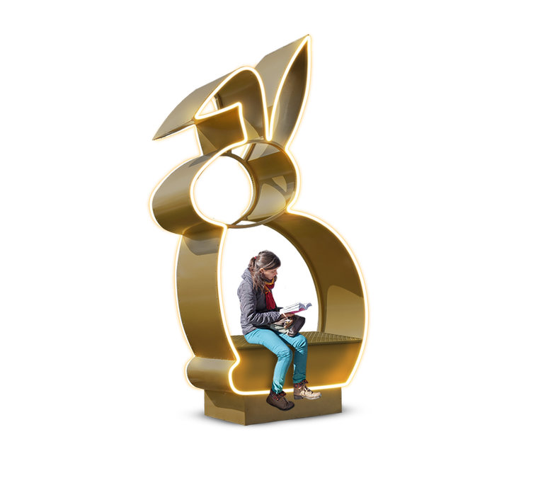Lapin géant banc