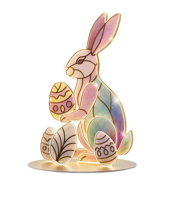 Lapin Pastel géant lumineux